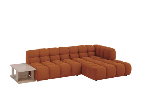 Cosmopolitan Design Modulaire hoekbank rechts Sky 4-zits, flueel, terracotta - 162x297x70cm