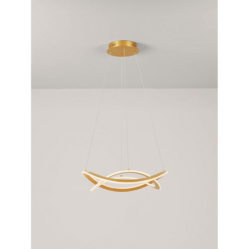 Nova Luce CELESTIA Geïntegreerde LED-hanglamp voor plafond, messing goud, Triac dimbaar, 87W, 3141lm, 3000K