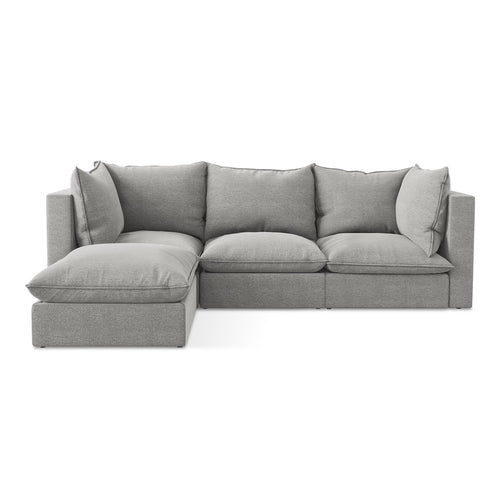 LaMiaSofa hoekbank links Ravenna - bouclé - lichtgrijs - 255x165x77