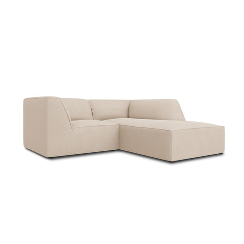 Cosmopolitan Design - Modulaire hoekbank rechts Siena 3-zits, structurele stof beige - 180x186x69cm