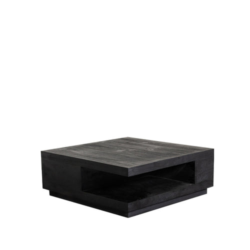 LABEL51 Salontafel Square - Zwart Mangohout - 80x80x30cm - vtwonen shop