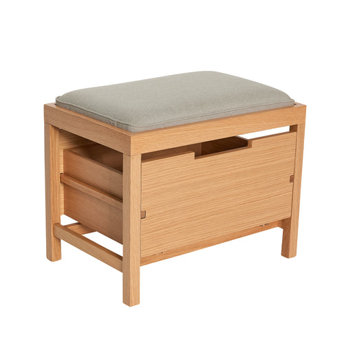 Hübsch bank Bifi - mdf/eikenfineer/eikenhout/polyester - 60x40xh48cm