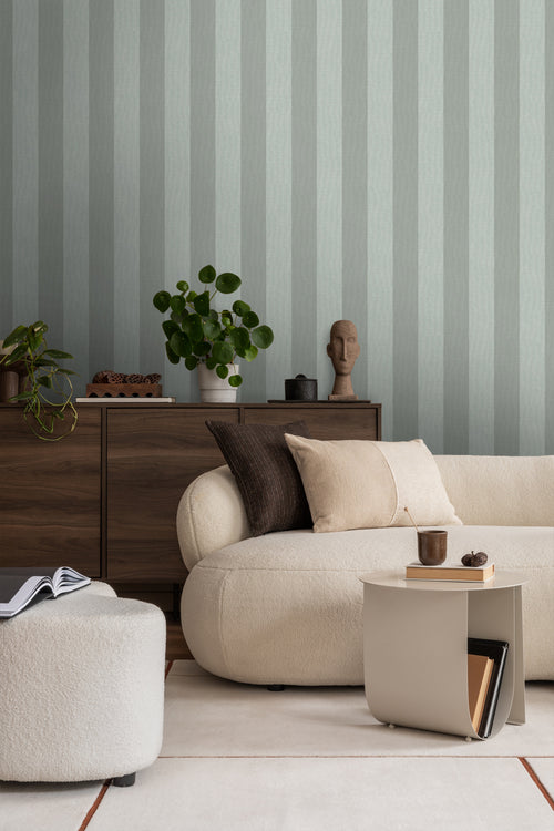 Sanders & Sanders behang strepen vergrijsd groen - 53 cm x 10 m - 640422 - vtwonen shop