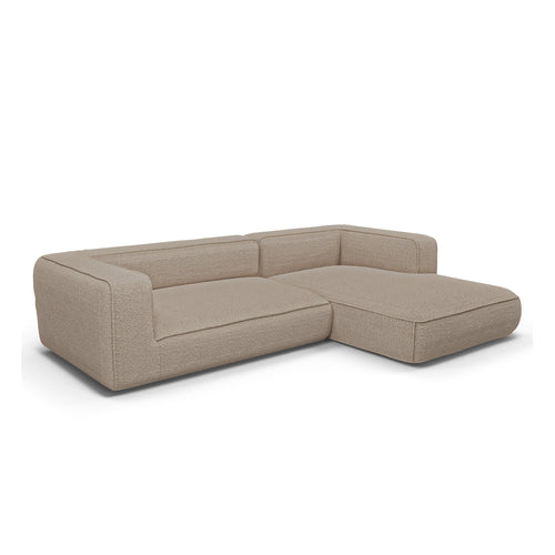 Premium Interiors - Rechthoekige hoekbank SOFIA - bouclette mol 255cm