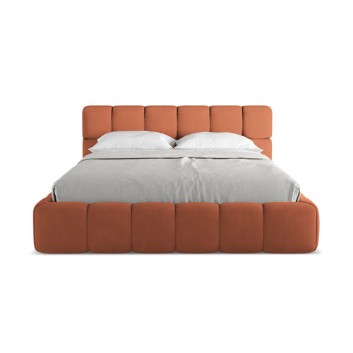 LaMiaSofa Bed met opbergruimte Roma - Chenille - Terracotta - 180x228x82