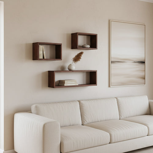 Raw Materials open wandplank - FSC-gerecycled hout - 12x15x22 cm