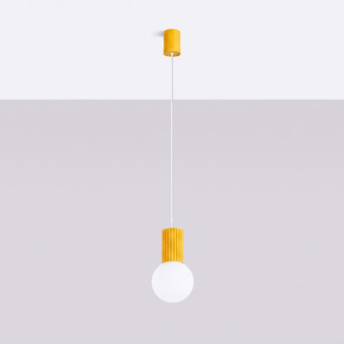 Sollux Lighting Hanglamp HALO 1 geel - 12x12x120cm