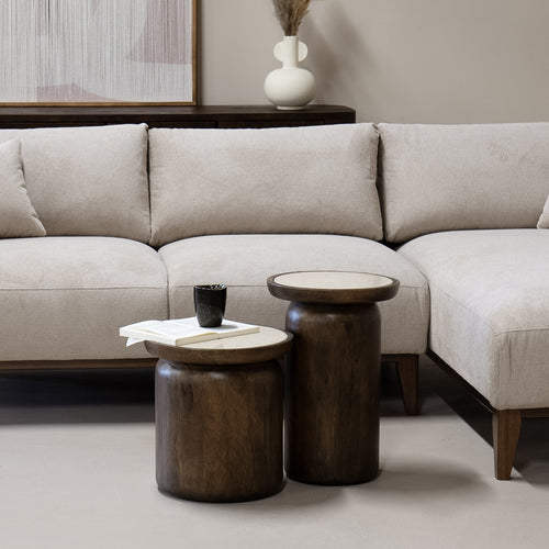 Giga Meubel Salontafel Kaja - Rond - Marmer - 38cm