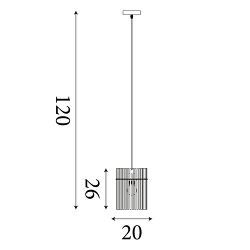 Searchlight hanglamp Swizzle - 1 lichts - 20  x 120   cm - beige