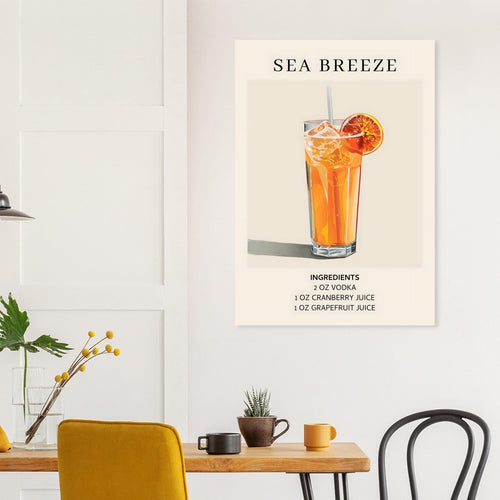 Artfulprints  Sea Breeze cocktail - Ingrediënten   poster 70x100 cm - vtwonen shop