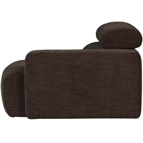 WOOOD 1-zits element bank arm rechts Novi - Polyester - Donkerbruin - 86x109x113