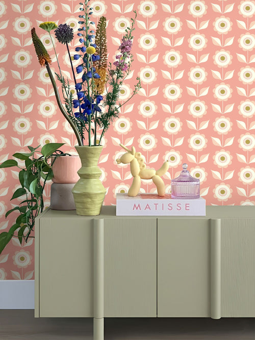 ESTAhome behang bloemen roze - 50 x 900 cm - 131862