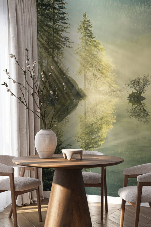 Sanders & Sanders fotobehang bosrijk landschap groen - 200 x 250 cm - 612522