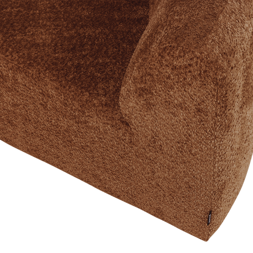 WOOOD hoekelement rond Mojo Base - Wollig - Roestbruin - 74x110x110