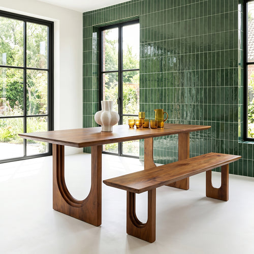 Bullnose Chamfered Arch mangohouten eettafel  - 180 cm