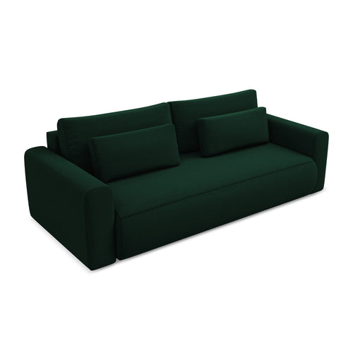 LaMiaSofa 3-zits slaapbank Perugia - velours - flessengroen - 238x105x82