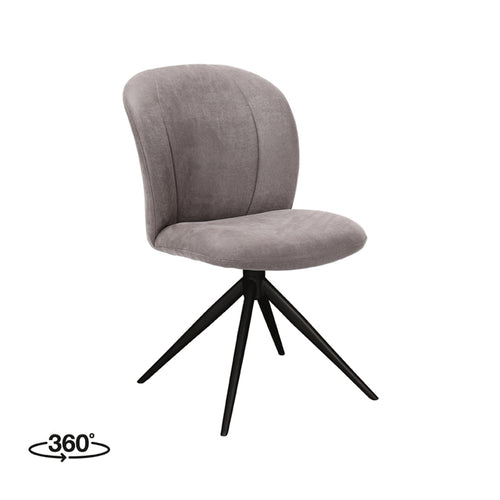 LABEL51 Eetkamerstoel Kimo - Taupe Stof - Draaibaar - Set van 2 - vtwonen shop