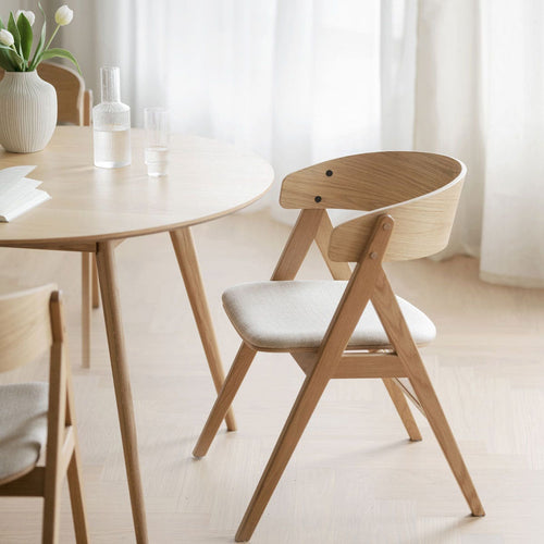 Rowico Home Waterton Houten Eetkamerstoel Naturel - Beige Zitting - vtwonen shop