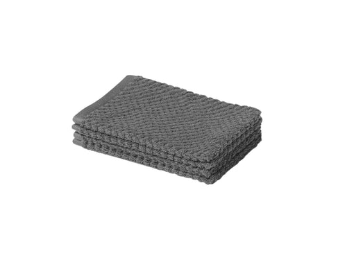 Yumeko washandjes Dots - dark grey - 15x22 - 4 st - vtwonen shop