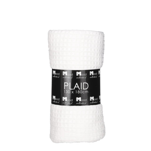 In The Mood Collection Joanne Fleece Plaid - L180 x B130 cm - Polyester - Off White
