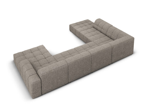 Cosmopolitan Design Panoramische hoekbank links Chicago 7-zits, chenille grijs - 263x375x78cm