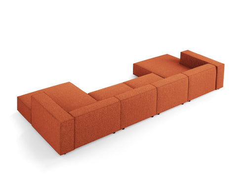 Cosmopolitan Design Panoramische bank Arendal 6-zits, chenille, terracotta - 166x364x70cm