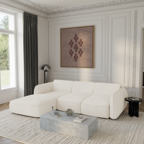 Sia Home slaapbank LIVIA - Bouclette stof - Crème - 274cm