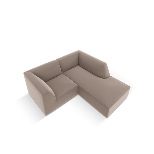 Cosmopolitan Design - Modulaire hoekbank rechts Siena 3-zits, imitatieleer lichtbruin - 180x186x69cm