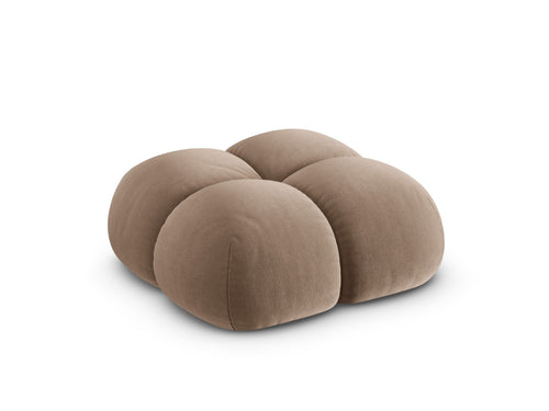 Cosmopolitan Design Poef Loretto flueel donkerbeige - 90x90x40cm