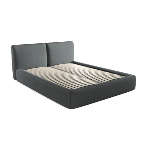 LaMiaSofa Bed met opbergruimte Milano - chenille stof - grafiet - 180x228x82