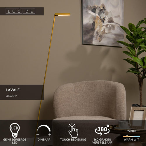 Lucide leeslamp LAVALE - Geïntegreerde LED - Okergeel