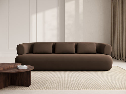 Micadoni Bank Jenny 4-zits, flueel chocolade - 90x226x73cm