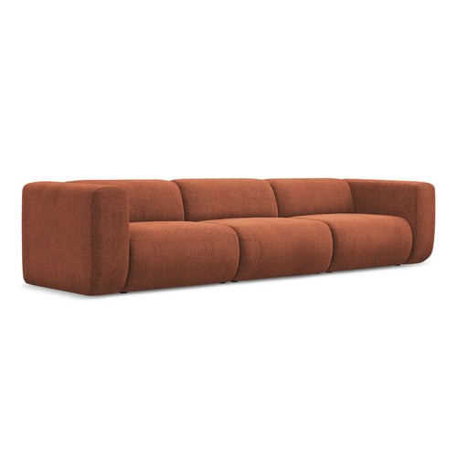 LaMiaSofa 4-zits bank Bari - chenille stof - terracotta - 319x89x70