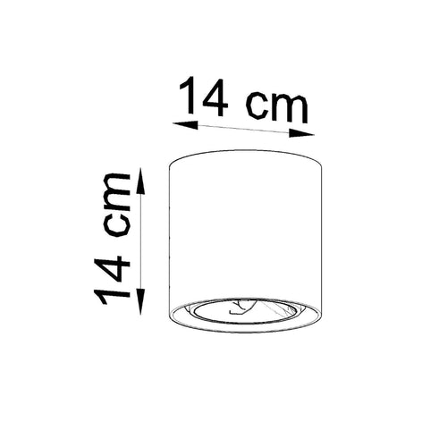 Sollux Lighting Plafondlamp CULLO beton - 14x14x14cm