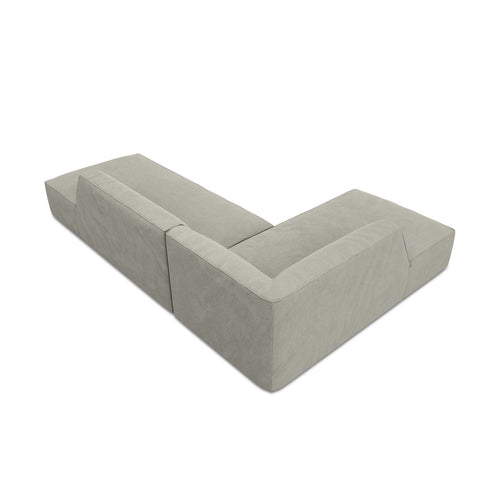 Cosmopolitan Design - Modulaire hoekbank links Siena 4-zits, ribfluwelen lichtgrijs - 180x273x69cm