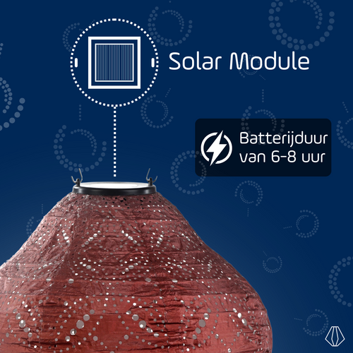 Lumiz solar lampion - mandela jar - 30 cm - koper - vtwonen shop