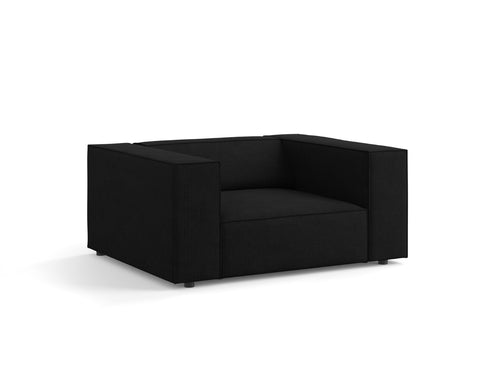 Cosmopolitan Design Fauteuil Arendal chenille met ribbeleffect, zwart - 102x124x70cm