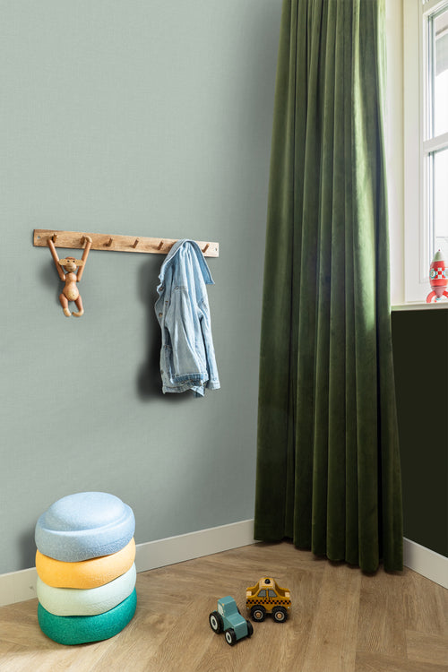 ESTAhome behang linnenstructuur celadon groen - 0,53 x 10,05 m - 148740 - vtwonen shop