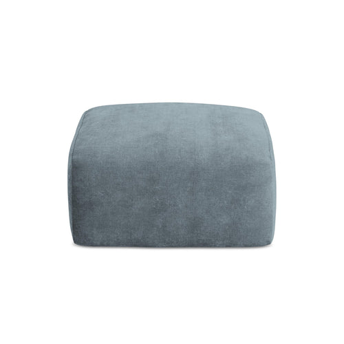 LaMiaSofa Poef Savona - chenille stof - jeans - 65x65x40