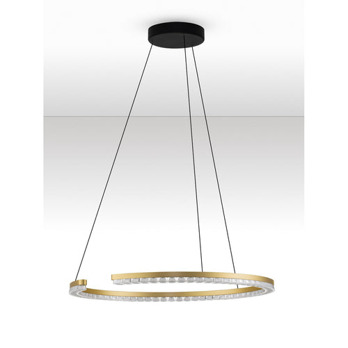 Nova Luce GREAMY Geïntegreerde LED-hanglamp, goudkleurig, Triac dimbaar, 30W, 1950lm, 3000K
