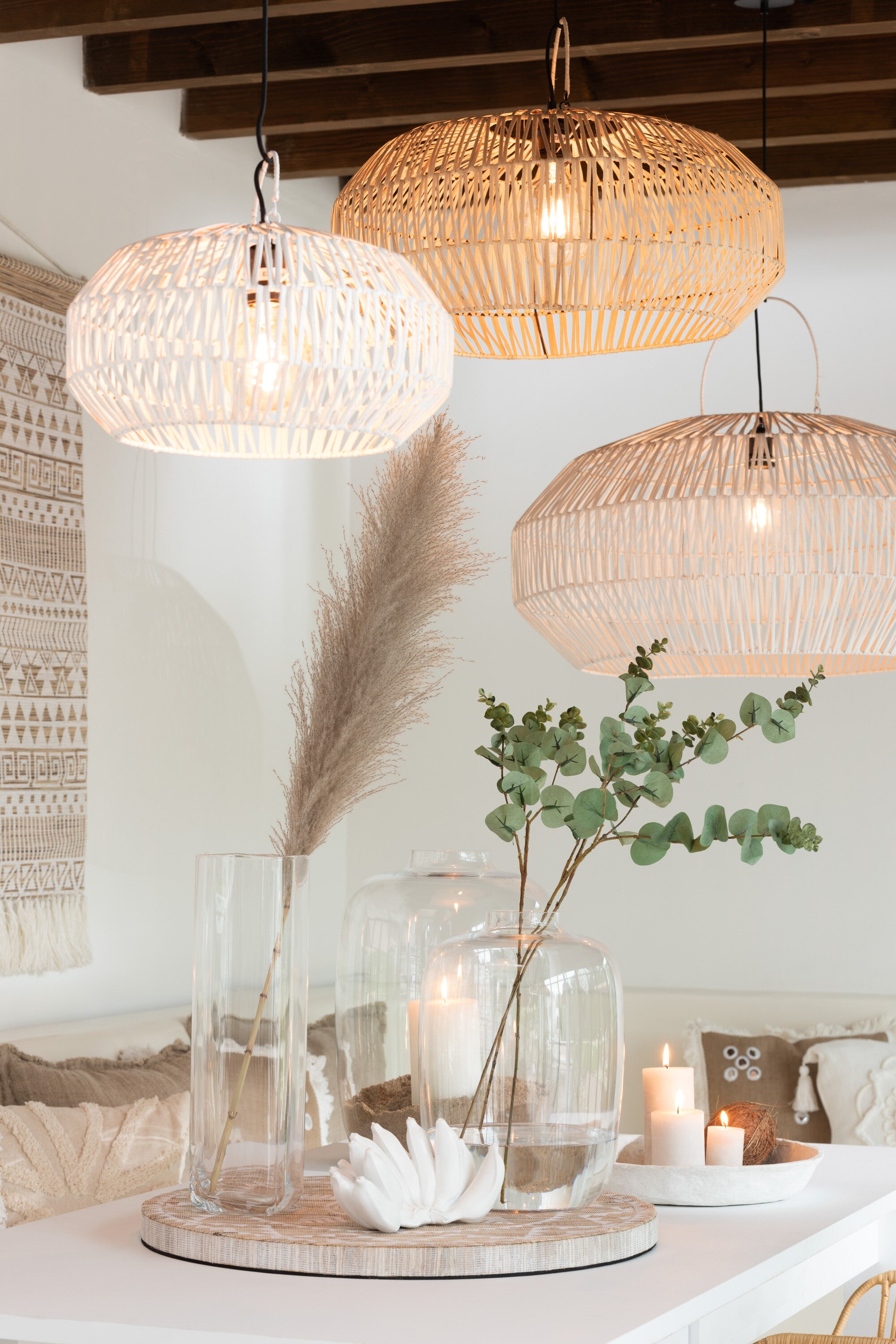 J-Line windlicht Moa glas - transparant/goud - medium – vtwonen