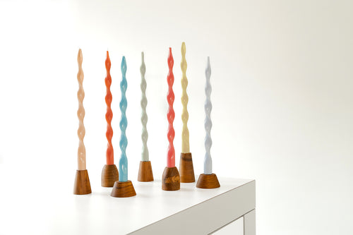 Originalhome spiraalkaars 40 cm - lichtblauw