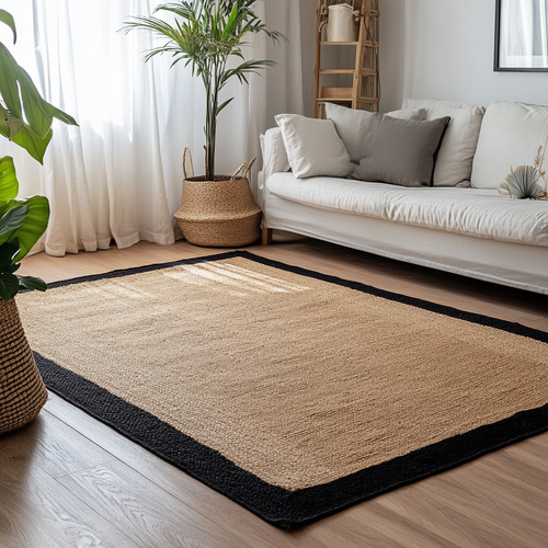 Mrcarpet Jute vloerkleed rechthoek naturel/antraciet 200 x 290cm - vtwonen shop