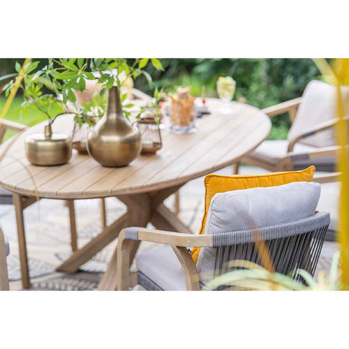 Garden Impressions tuinset Alora - Tamako - bruin - 220x115 cm - ovaal - 7-delig