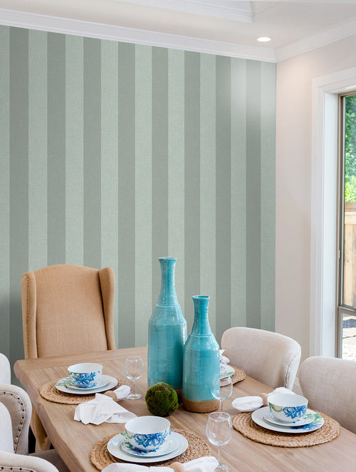 Sanders & Sanders behang strepen vergrijsd groen - 53 cm x 10 m - 640422 - vtwonen shop