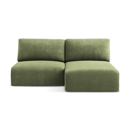 LaMiaSofa hoekbank rechts Ostia - chenille stof - groente - 210x149x79