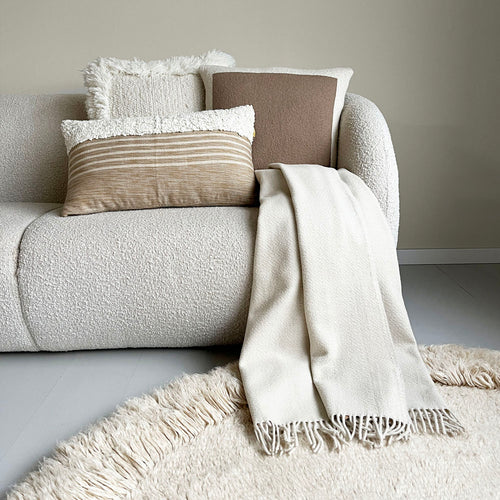 Malagoon kussen Poster - rustiek beige - 50x50cm 100% organisch katoen