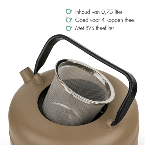 Bredemeijer - Theepot Henan 0,75L gietijzer beige - vtwonen shop