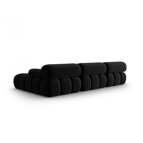 Cosmopolitan Design - Modulaire hoekbank rechts Cortina 4-zits, flueel zwart - 155x282x70cm