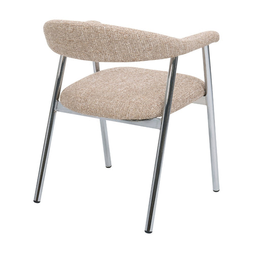 DÉJA Living Eetkamerstoel Sorø - Taupe/Chrome - Set van 2